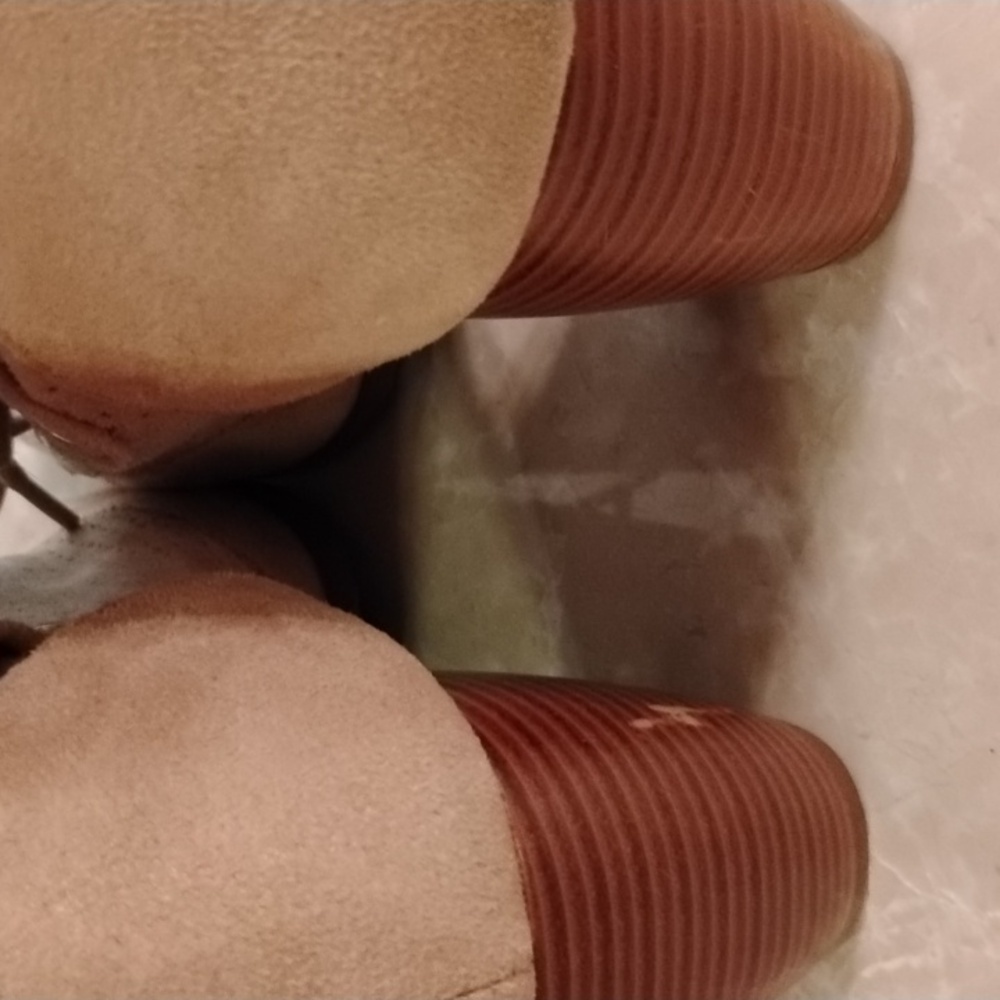 Maurices Lace Up Tan Suede Boots - Picture 9 of 9